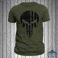 USA Flag Skull Blacked Out - Adult & Kids T-Shirts, Sweatshirts & Hoodies apparel design preview 1