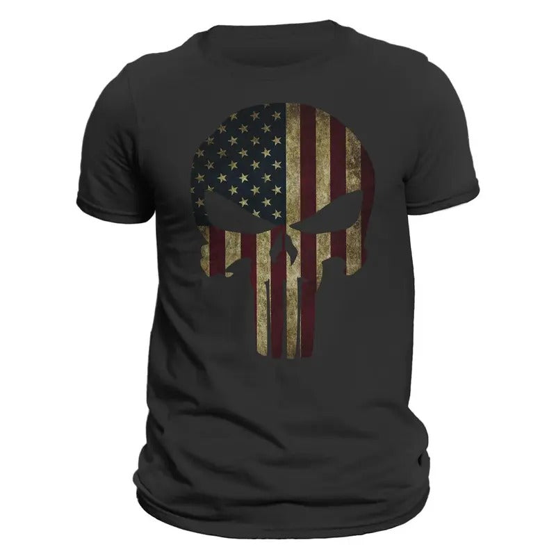 USA Patriotic American Flag Skull Tactical - Adult & Kids T-Shirts, Sweatshirts & Hoodies apparel design preview 1