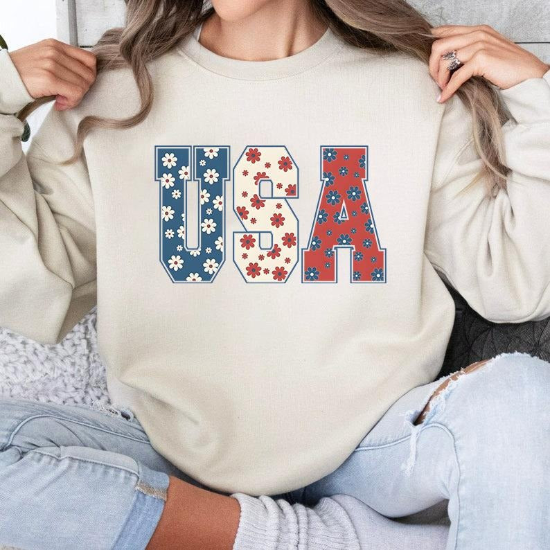 USA Retro America 4th July Sublimation Patriotic - Adult & Kids T-Shirts, Sweatshirts & Hoodies apparel design preview 1