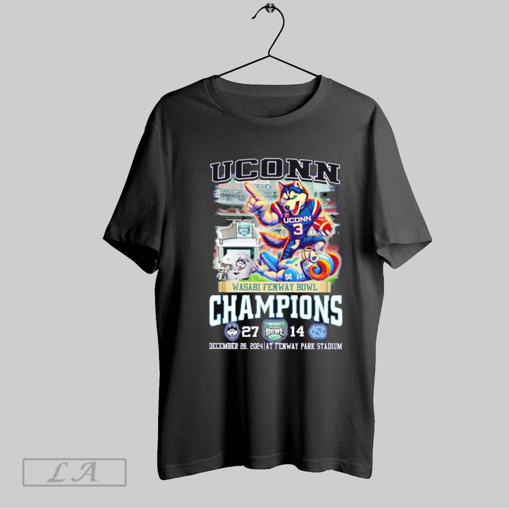 Uconn Wasabi Fenway Bowl Champions 27 14 December 28 - Adult & Kids T-Shirts, Sweatshirts & Hoodies apparel design preview 1