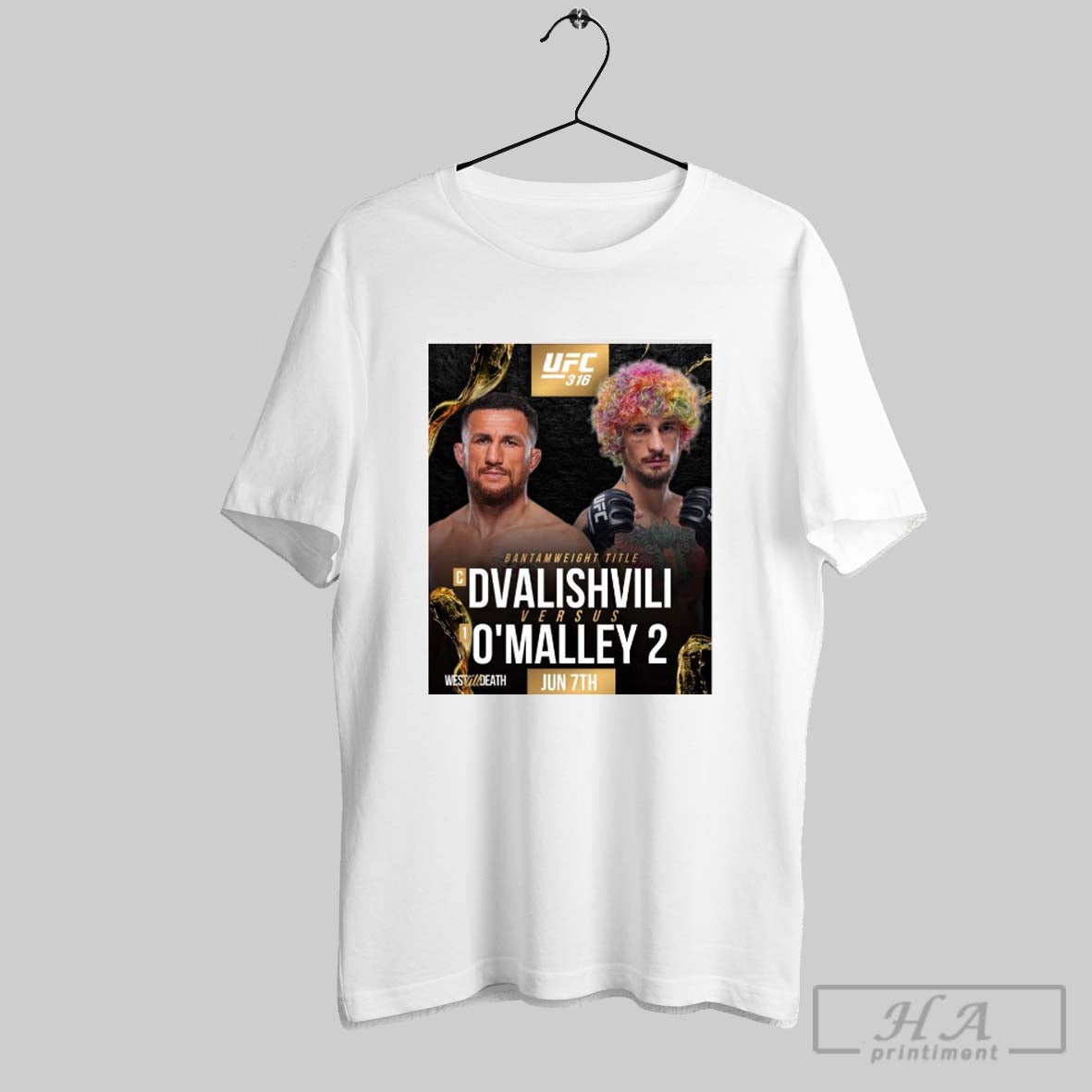 Ufc 316 Bantamweight Title Dvalishvili Vs Omalley 2 - Adult & Kids T-Shirts, Sweatshirts & Hoodies apparel design preview 1