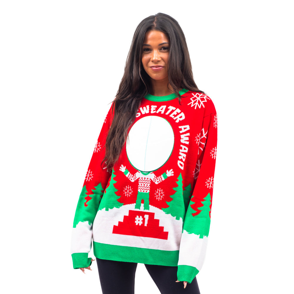 Interactive 3D Mirror "Ugliest Award" 3D Ugly Christmas Sweater - Holiday Gift product image