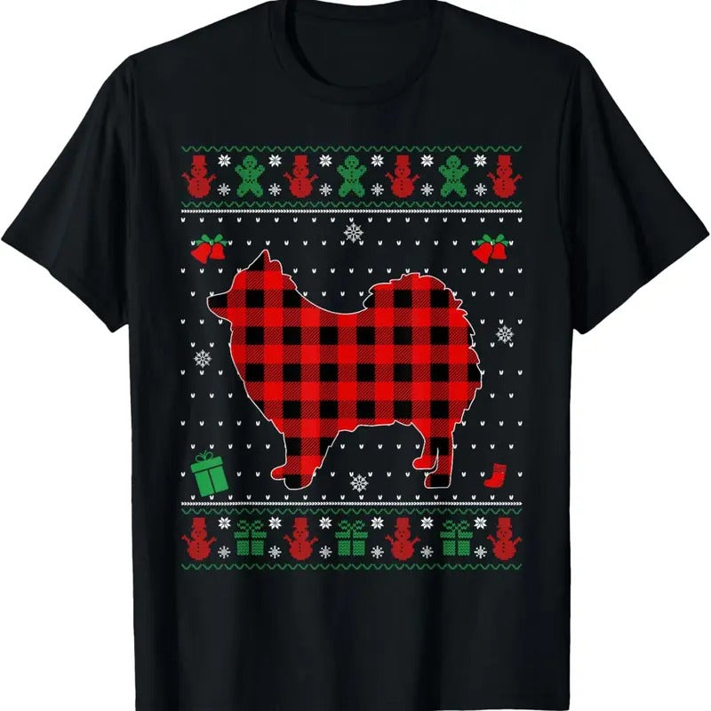 Ugly Red Plaid Pomeranian Dog Lover Matching Pj - Adult & Kids T-Shirts, Sweatshirts & Hoodies apparel design preview 1