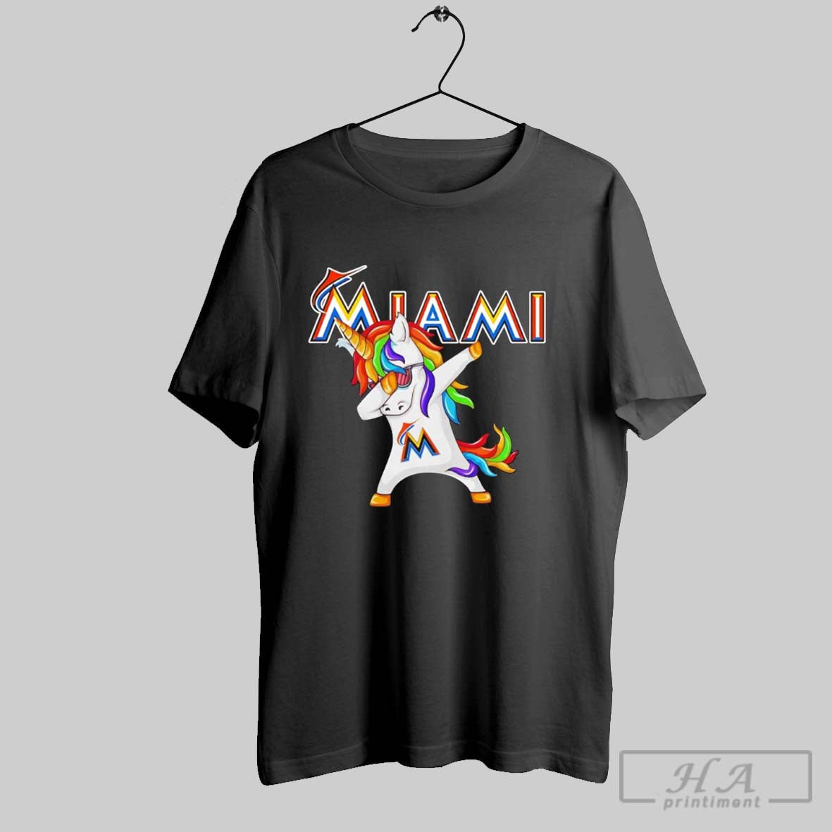 Unicorn Dabbing Miami Marlins - Adult & Kids T-Shirts, Sweatshirts & Hoodies apparel design preview 1