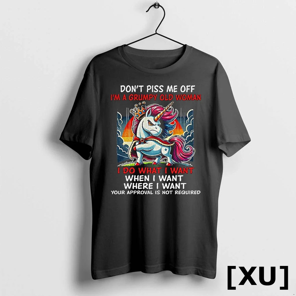 Unicorn Dont Piss Me Off Im A Grumpy Old Woman I Do - Adult & Kids T-Shirts, Sweatshirts & Hoodies apparel design preview 1