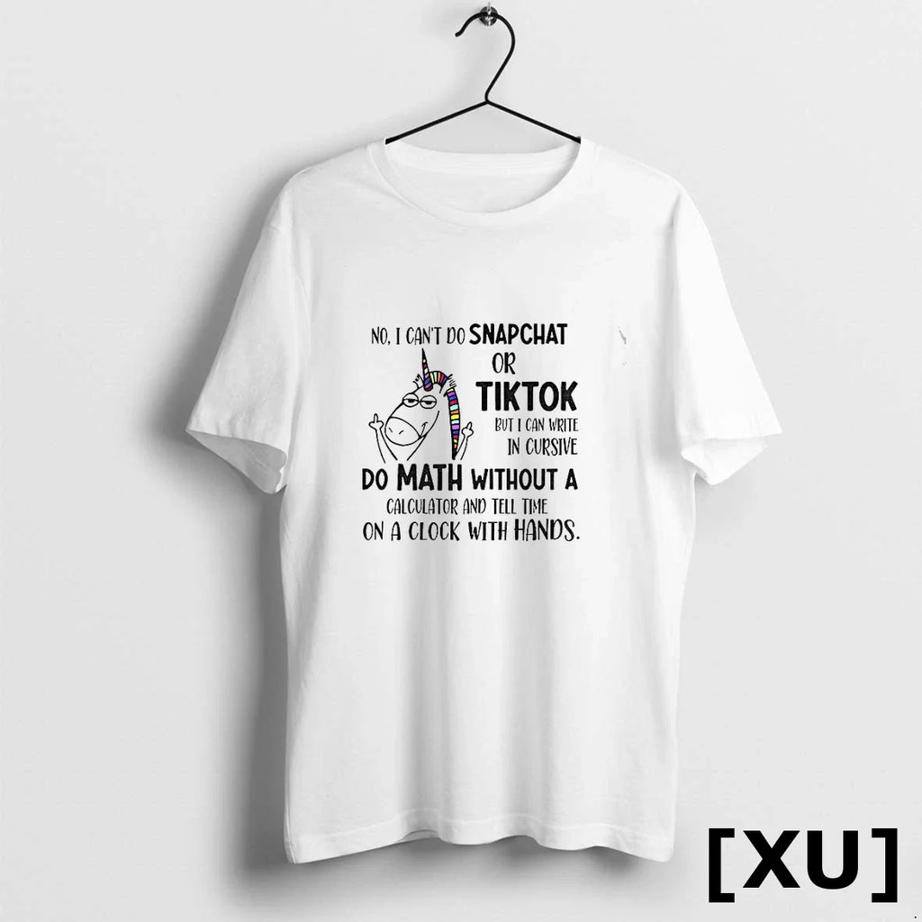 Unicorn Middle Finger No I Cant Do Snapchat Or Tiktok - Adult & Kids T-Shirts, Sweatshirts & Hoodies apparel design preview 1