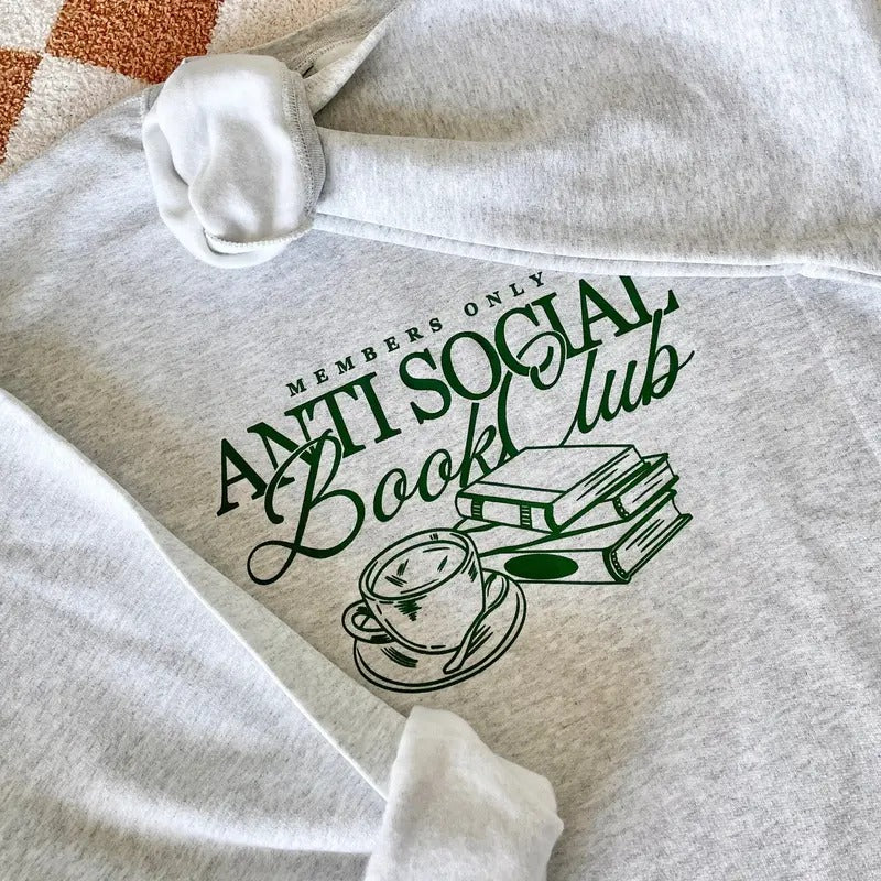 Anti Social Book Club Bookish Bookworm Booktok Story - Adult & Kids T-Shirts, Sweatshirts & Hoodies apparel design preview 1