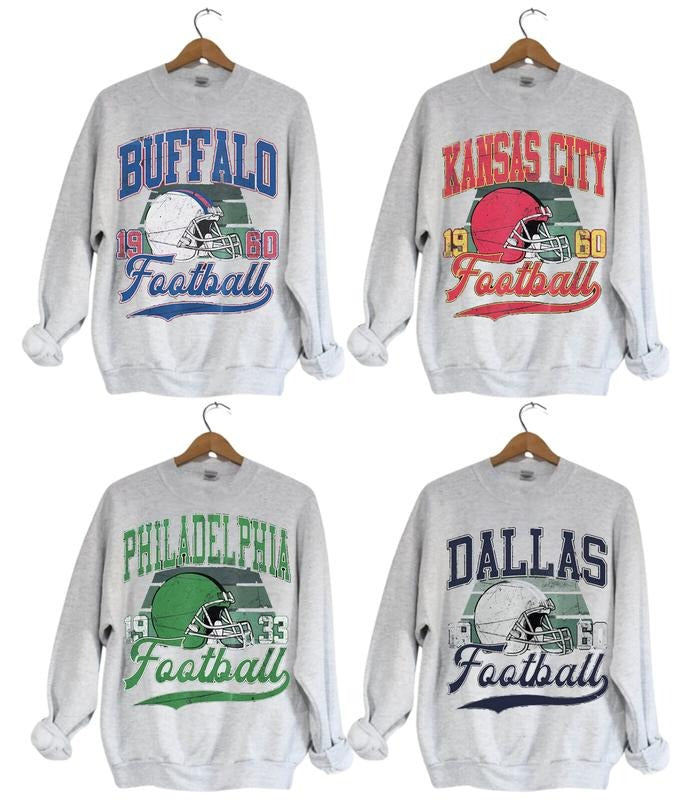 All Teams Football Ash Grey Vintage Sport Classic - Adult & Kids T-Shirts, Sweatshirts & Hoodies apparel design preview 1