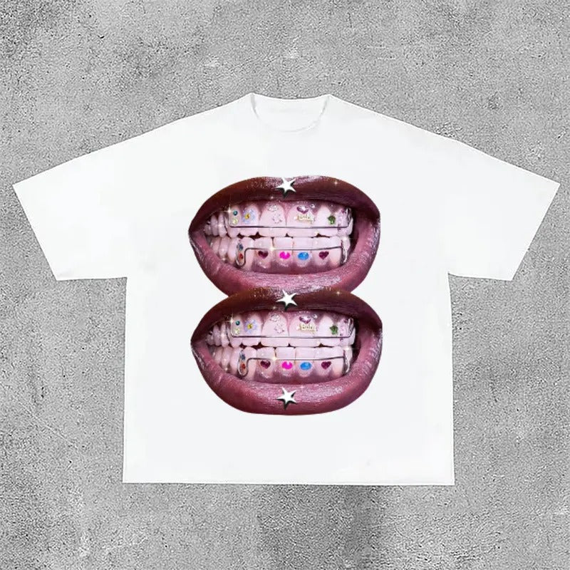 Lip Print Street Cotton - Adult & Kids T-Shirts, Sweatshirts & Hoodies apparel design preview 1