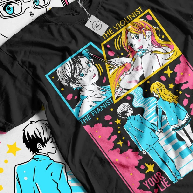 Your Lie April Anime Kaori Miyazono Lovers - Adult & Kids T-Shirts, Sweatshirts & Hoodies apparel design preview 1