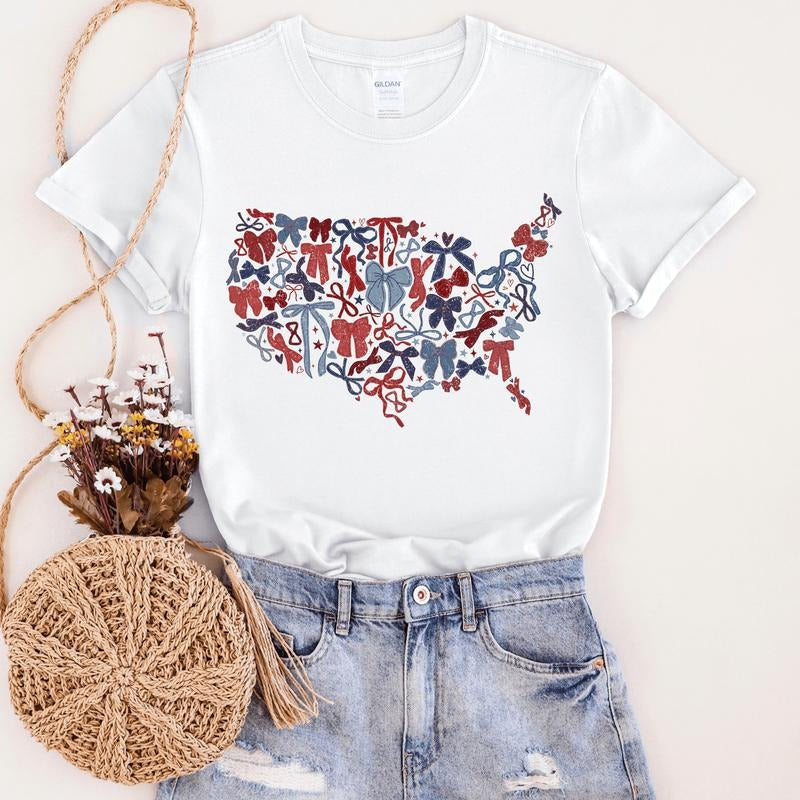 United States Bows 4th July Preppy Coquette - Adult & Kids T-Shirts, Sweatshirts & Hoodies apparel design preview 1