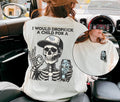 [Up 5XL] Beer Skeleton Funny Her Him Halloween - Adult & Kids T-Shirts, Sweatshirts & Hoodies apparel design preview 1