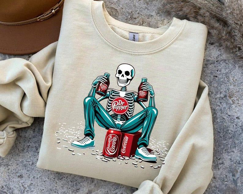 [Up 5XL] DR. Pepper Skeleton Soda Her Him - Adult & Kids T-Shirts, Sweatshirts & Hoodies apparel design preview 1