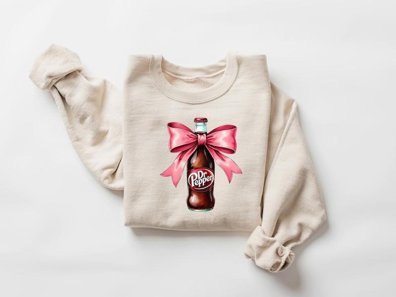[Up 5XL] Dr Pepper Pink Bow Coquette Cute Soda Drink - Adult & Kids T-Shirts, Sweatshirts & Hoodies apparel design preview 1