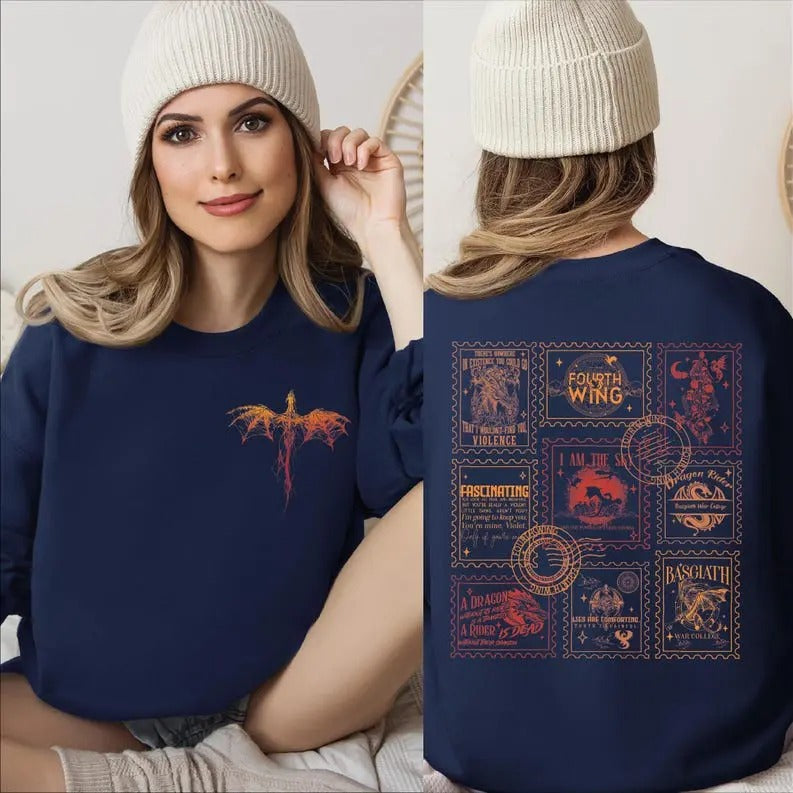 [Up 5XL] Fourth Wing Basgiath War Dragon Rider Violet - Adult & Kids T-Shirts, Sweatshirts & Hoodies apparel design preview 1