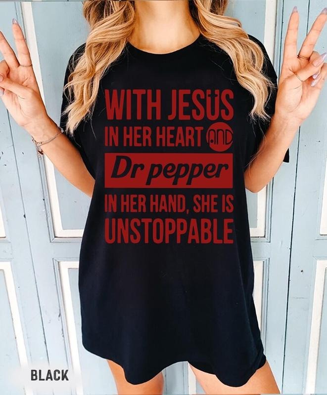 [Up 5XL] Jesus Her Heart Dr Pepper Pink Bow Coquette - Adult & Kids T-Shirts, Sweatshirts & Hoodies apparel design preview 1