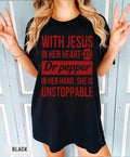 [Up 5XL] Jesus Her Heart Dr Pepper Pink Bow Coquette - Adult & Kids T-Shirts, Sweatshirts & Hoodies apparel design preview 1