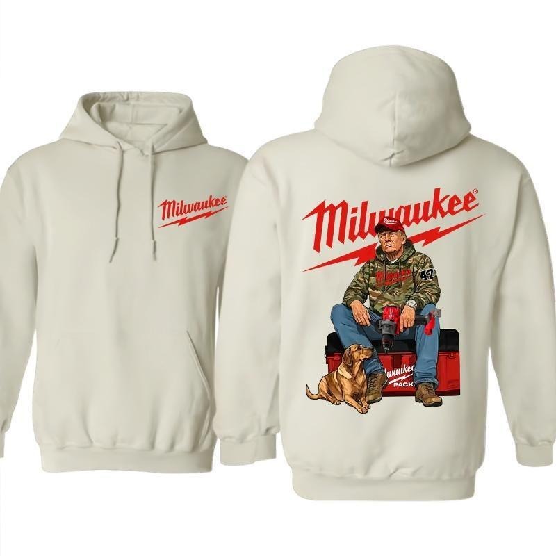 [Up 5XL] Milwaukeee Trump Camo Fuel Hand Drill Dog - Adult & Kids T-Shirts, Sweatshirts & Hoodies apparel design preview 1