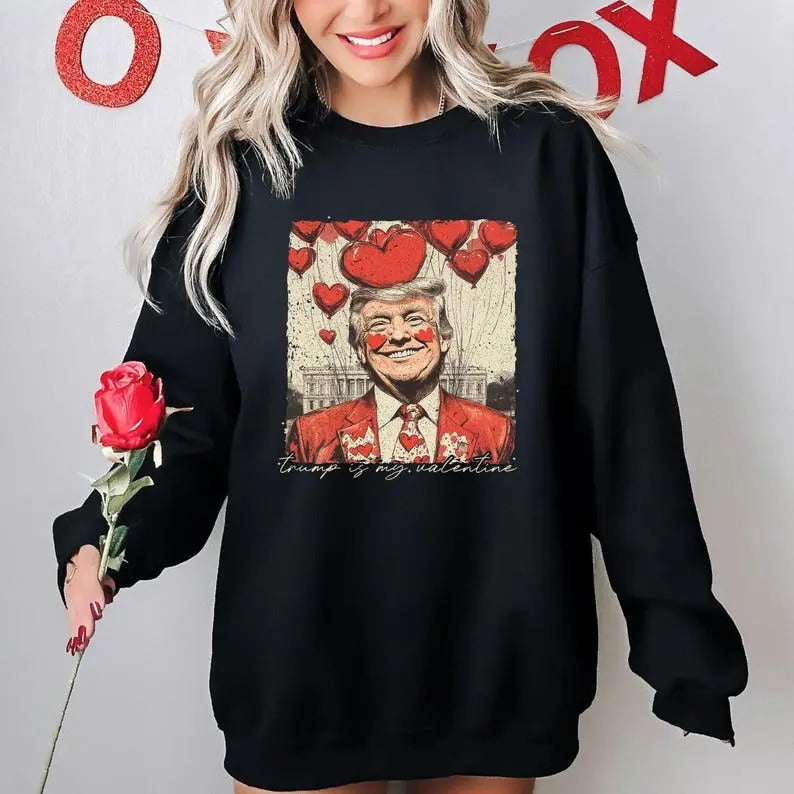 [Up 5XL] Trump Valentine Is My Lover Favorite - Adult & Kids T-Shirts, Sweatshirts & Hoodies apparel design preview 1