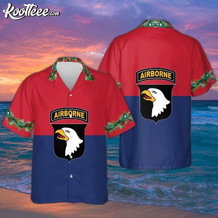Us Army 101st Airborne Division Christmas Hawaiian - Adult & Kids T-Shirts, Sweatshirts & Hoodies apparel design preview 1