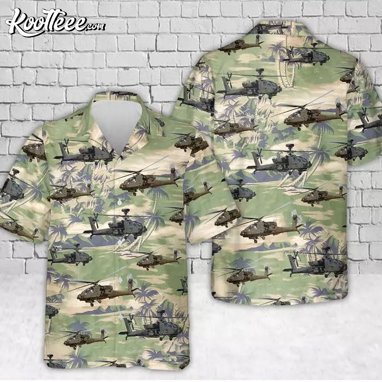 Us Army AH-64 Apache Helicopter Hawaiian - Adult & Kids T-Shirts, Sweatshirts & Hoodies apparel design preview 1