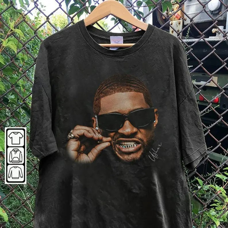 Usher Vintage Rap 90s Fan Bootleg Menswear Top - Adult & Kids T-Shirts, Sweatshirts & Hoodies apparel design preview 1