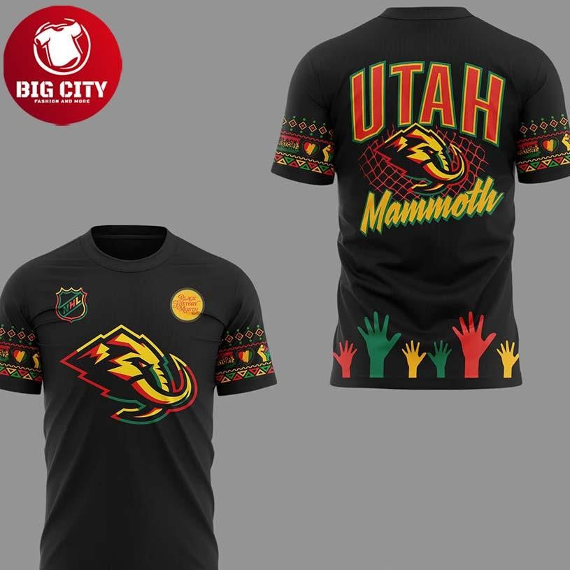 Utah Mammoth Black History Month 2026 Celebrating Two - Adult & Kids T-Shirts, Sweatshirts & Hoodies apparel design preview 1