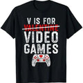 V Is Video Games Gamer - Adult & Kids T-Shirts, Sweatshirts & Hoodies apparel design preview 1