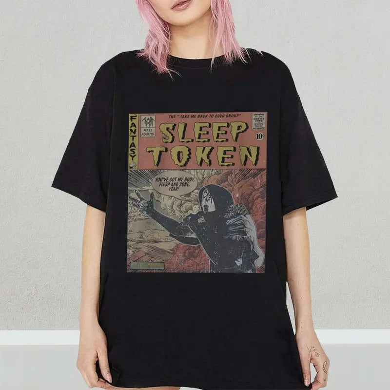 V1 Sleep Token Comic 90S Vintage Book Art Take Me - Adult & Kids T-Shirts, Sweatshirts & Hoodies apparel design preview 1