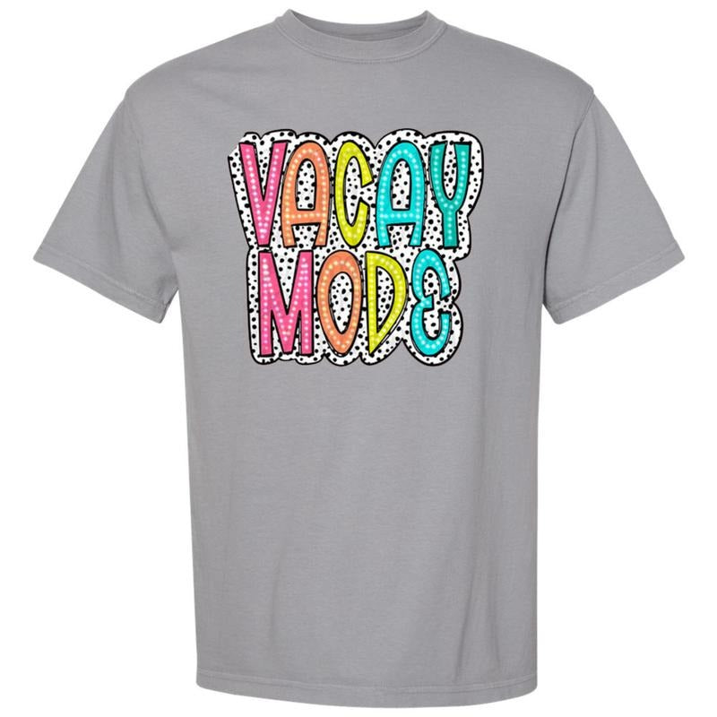 VACAY MODE Neon Spotted Comfort Colors - Adult & Kids T-Shirts, Sweatshirts & Hoodies apparel design preview 1