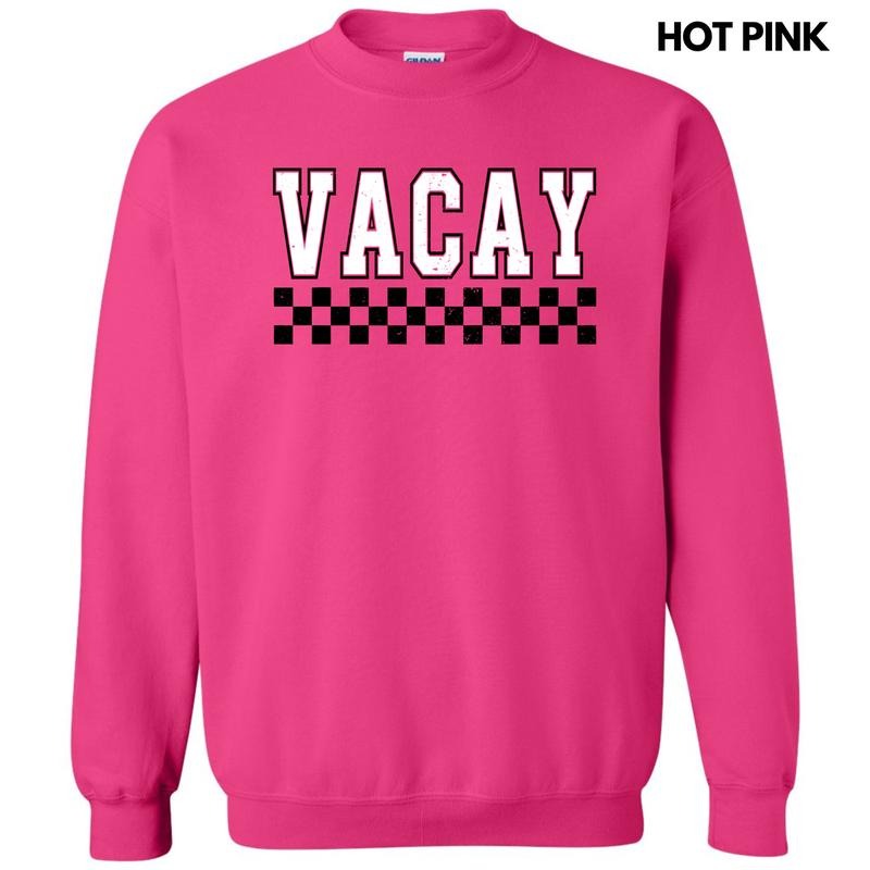 Vacay Varsity Checkered 'NLB' - Adult & Kids T-Shirts, Sweatshirts & Hoodies apparel design preview 1