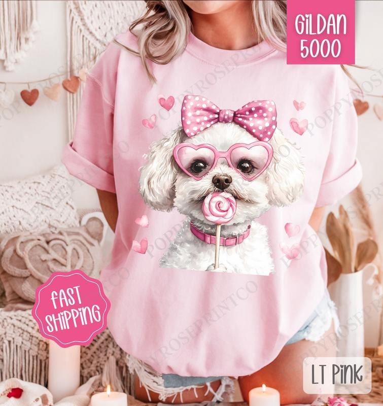 Valentine Bichon Gildan Cute Plus Sizes - Adult & Kids T-Shirts, Sweatshirts & Hoodies apparel design preview 1