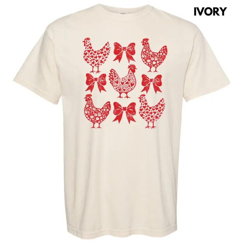 Valentine Chickens Comfort Colors - Adult & Kids T-Shirts, Sweatshirts & Hoodies apparel design preview 1