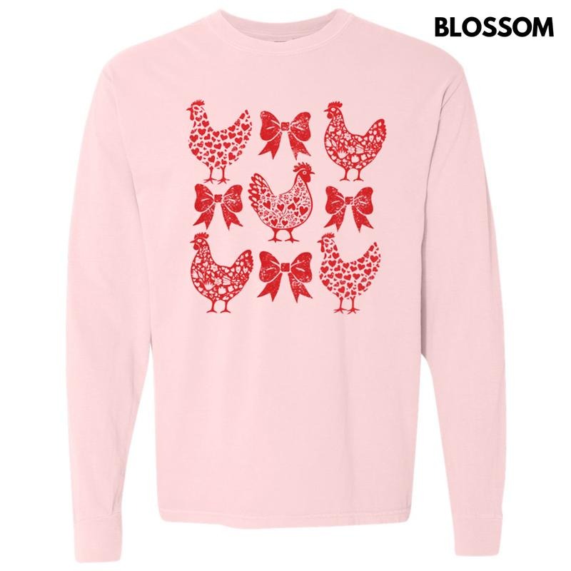 Valentine Chickens Comfort Colors - Adult & Kids T-Shirts, Sweatshirts & Hoodies apparel design preview 1