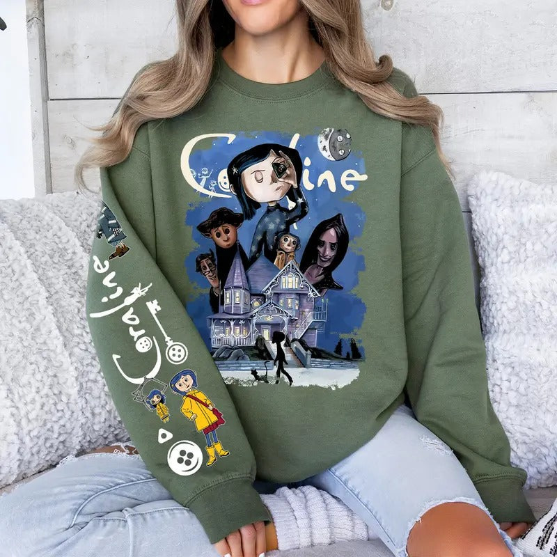 Valentine Coraline Fantasy Movies Horror Character - Adult & Kids T-Shirts, Sweatshirts & Hoodies apparel design preview 1