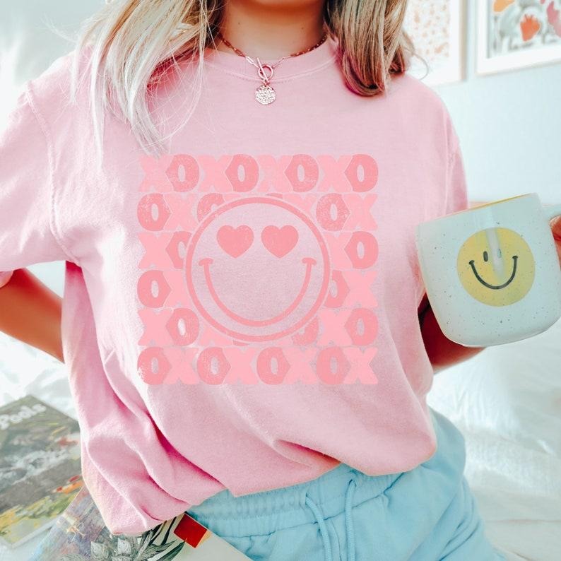 Valentine Heart Retro Love Xoxo Cotton Womenswear - Adult & Kids T-Shirts, Sweatshirts & Hoodies apparel design preview 1
