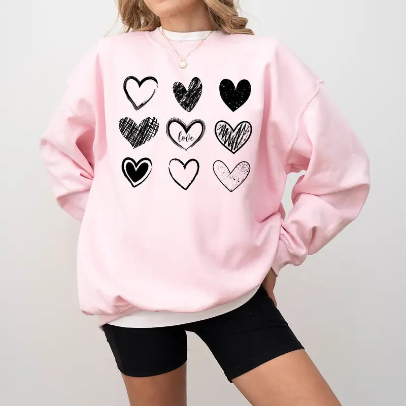 Valentine Hearts Cute Love Teacher Cotton Fabric - Adult & Kids T-Shirts, Sweatshirts & Hoodies apparel design preview 1