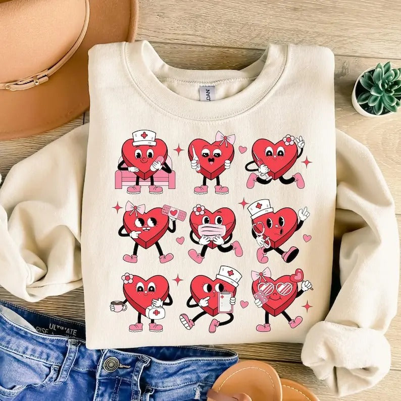 Valentine Nurse Cupids Favorite Funny Retro - Adult & Kids T-Shirts, Sweatshirts & Hoodies apparel design preview 1