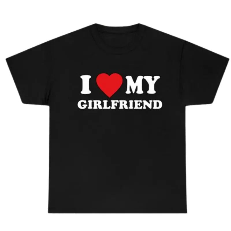 Regular Fit "I Love My GF" Print Crew Neck Short - Adult & Kids T-Shirts, Sweatshirts & Hoodies apparel design preview 1