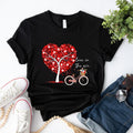 Valentines Couple Bike Heart Love Balloons His Hers - Adult & Kids T-Shirts, Sweatshirts & Hoodies apparel design preview 1