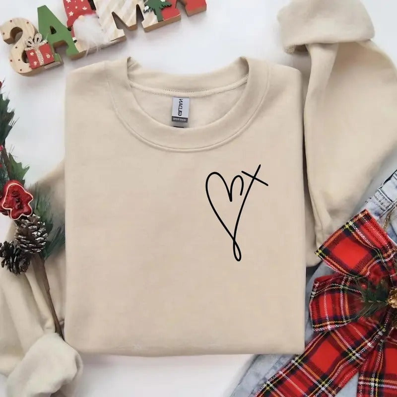 Valentines Heart Sweatshirtvalentines Day Giftgift - Adult & Kids T-Shirts, Sweatshirts & Hoodies apparel design preview 1