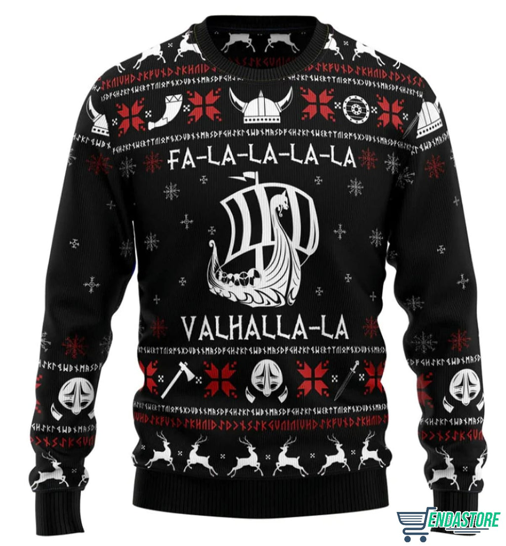 Valhalla Viking 3D Ugly Christmas Sweater - Holiday Gift product image