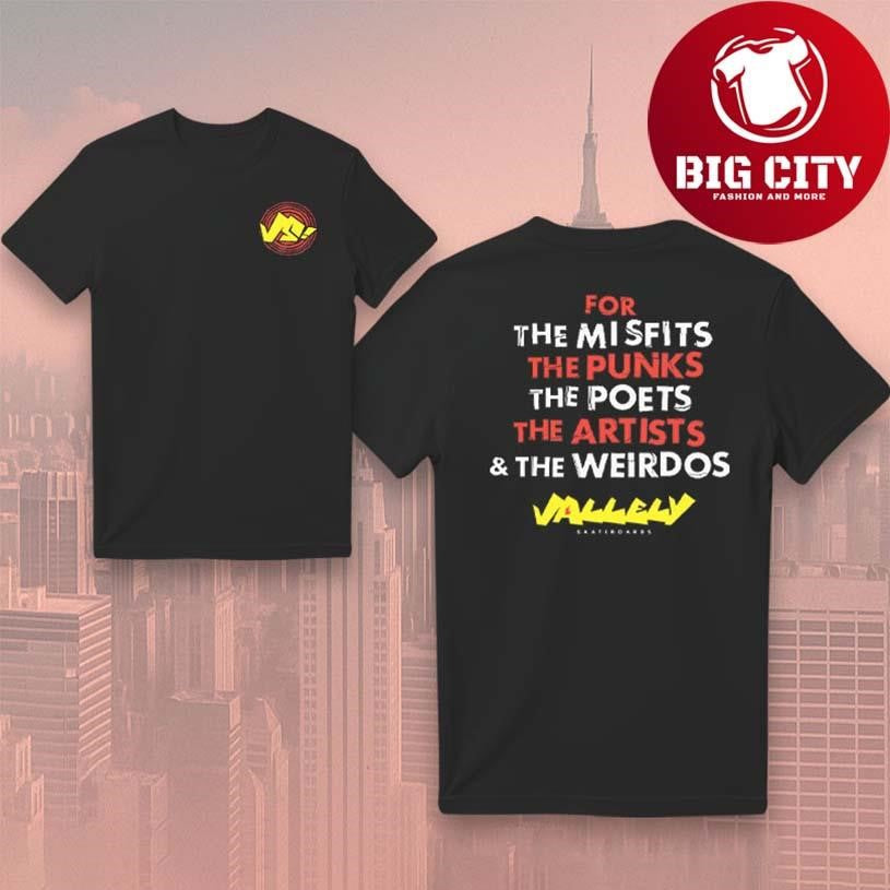 Vallely Skateboards Misfits Two Sided - Adult & Kids T-Shirts, Sweatshirts & Hoodies apparel design preview 1