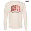 Varsity Jesus Red Green Comfort Colors 'NLB' - Adult & Kids T-Shirts, Sweatshirts & Hoodies apparel design preview 1