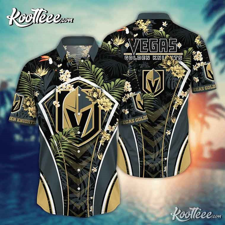 Vegas Golden Knights Floral Hawaiian - Adult & Kids T-Shirts, Sweatshirts & Hoodies apparel design preview 1