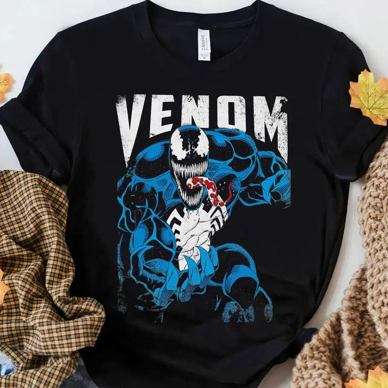 Venom Bloody Tongue Out Distressed Trending Movie - Adult & Kids T-Shirts, Sweatshirts & Hoodies apparel design preview 1