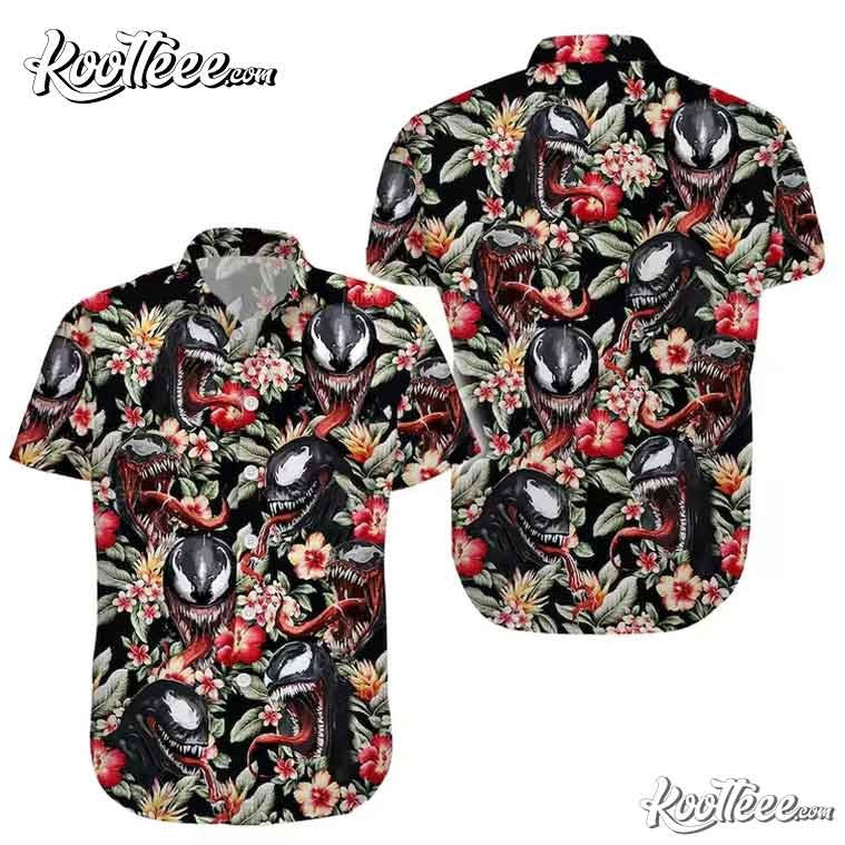 Venom Horror Floral Hawaiian - Adult & Kids T-Shirts, Sweatshirts & Hoodies apparel design preview 1
