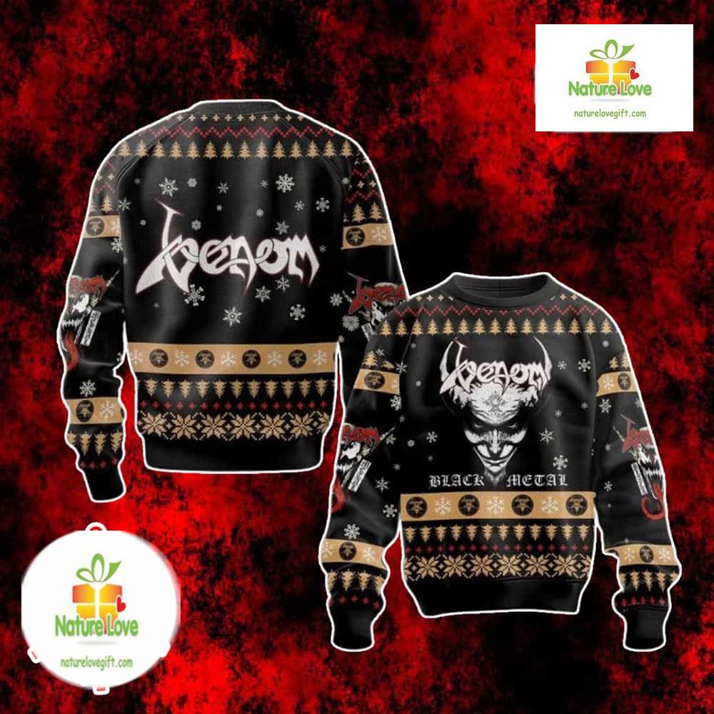 Black Metal Venom For Men Women Ugly Christmas Sweater - Holiday Gift product image