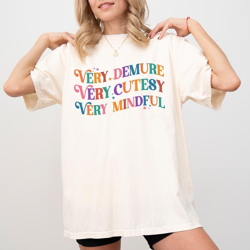 Very Demure Mindful Cutesy Comfort Colors Funny - Adult & Kids T-Shirts, Sweatshirts & Hoodies apparel design preview 1