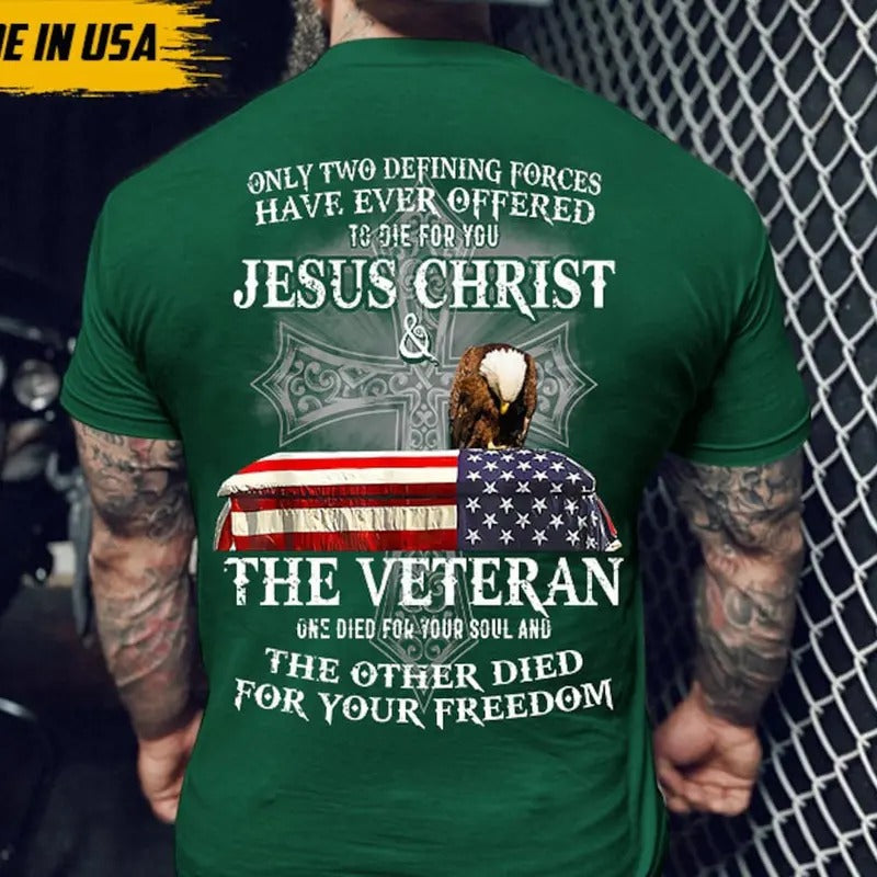 Veteran Only Two Defining Forces Have Ever Offered - Adult & Kids T-Shirts, Sweatshirts & Hoodies apparel design preview 1